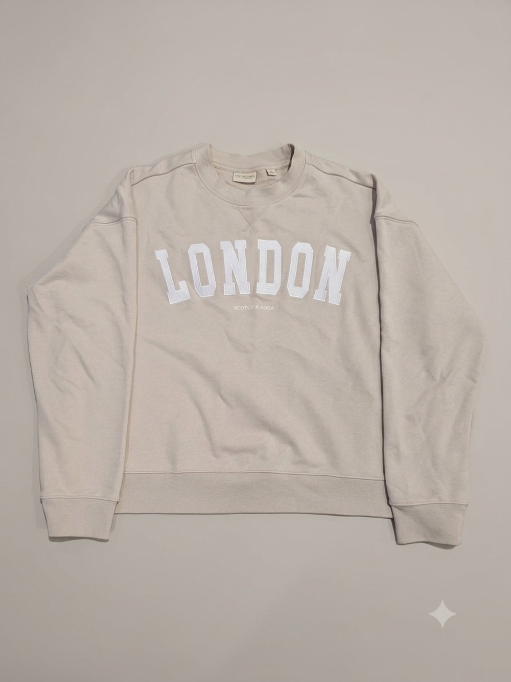 Scotch & Soda Crewneck Sweatshirt - Cream with White Print